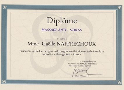Diplome massage anti stress