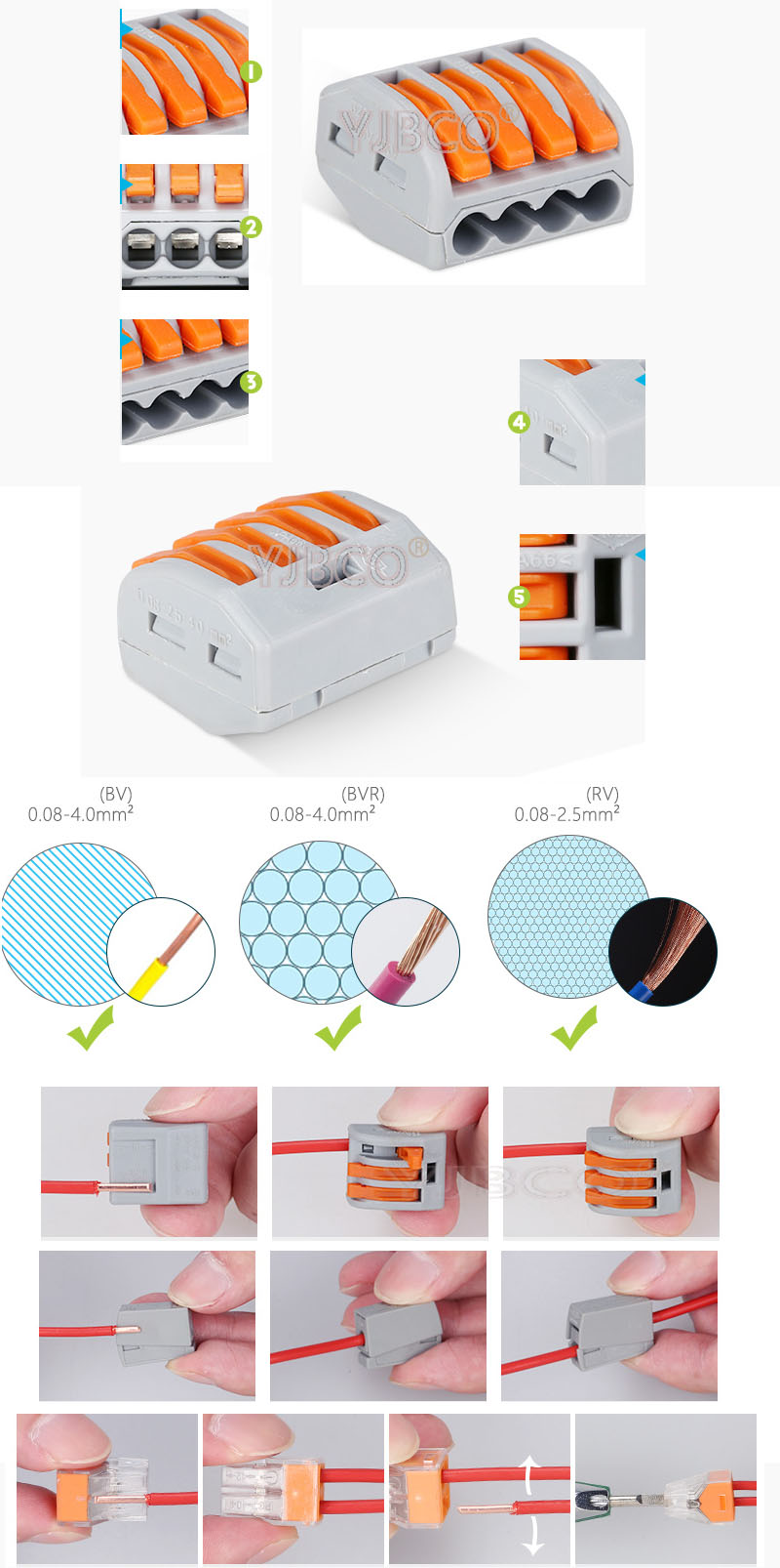 Connecteur rapide pour led 