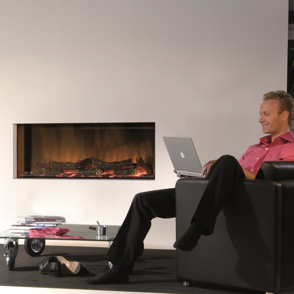 Foyer encastrable avec jeu de led Opti flame. Ne chauffe pas