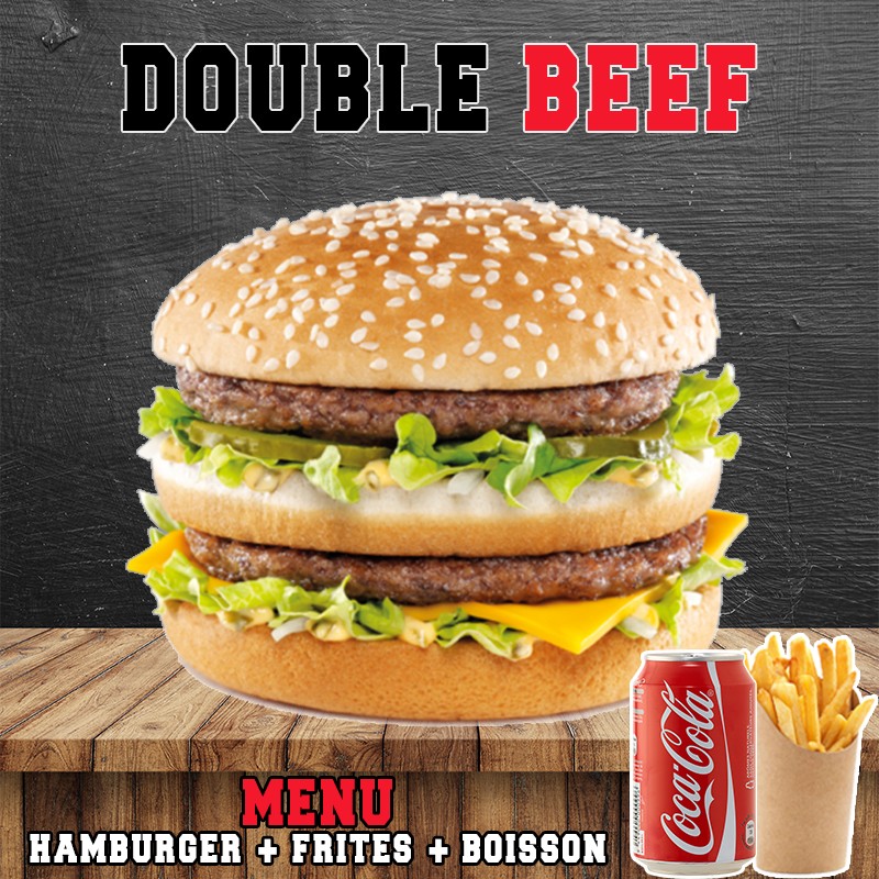 Menu double beef royale burger asniere sur siene