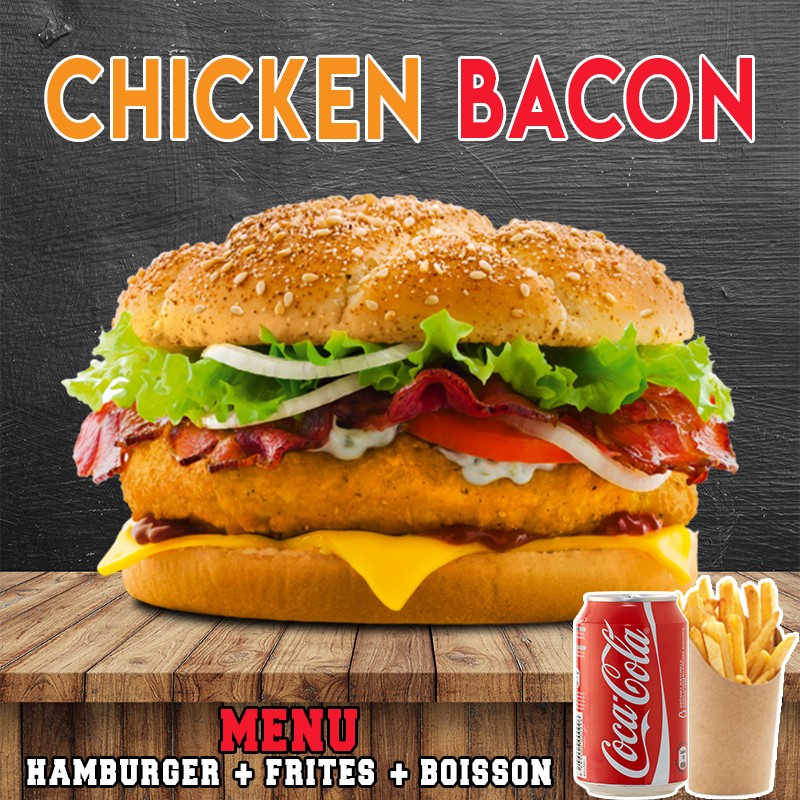 Menu chicken bacon royal burger asniere sur seine
