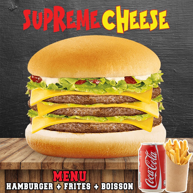 Menu supreme cheese royal burger asniere sur seine