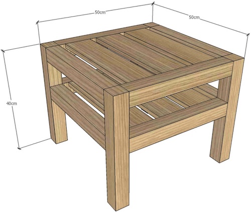 Table basse tabouret