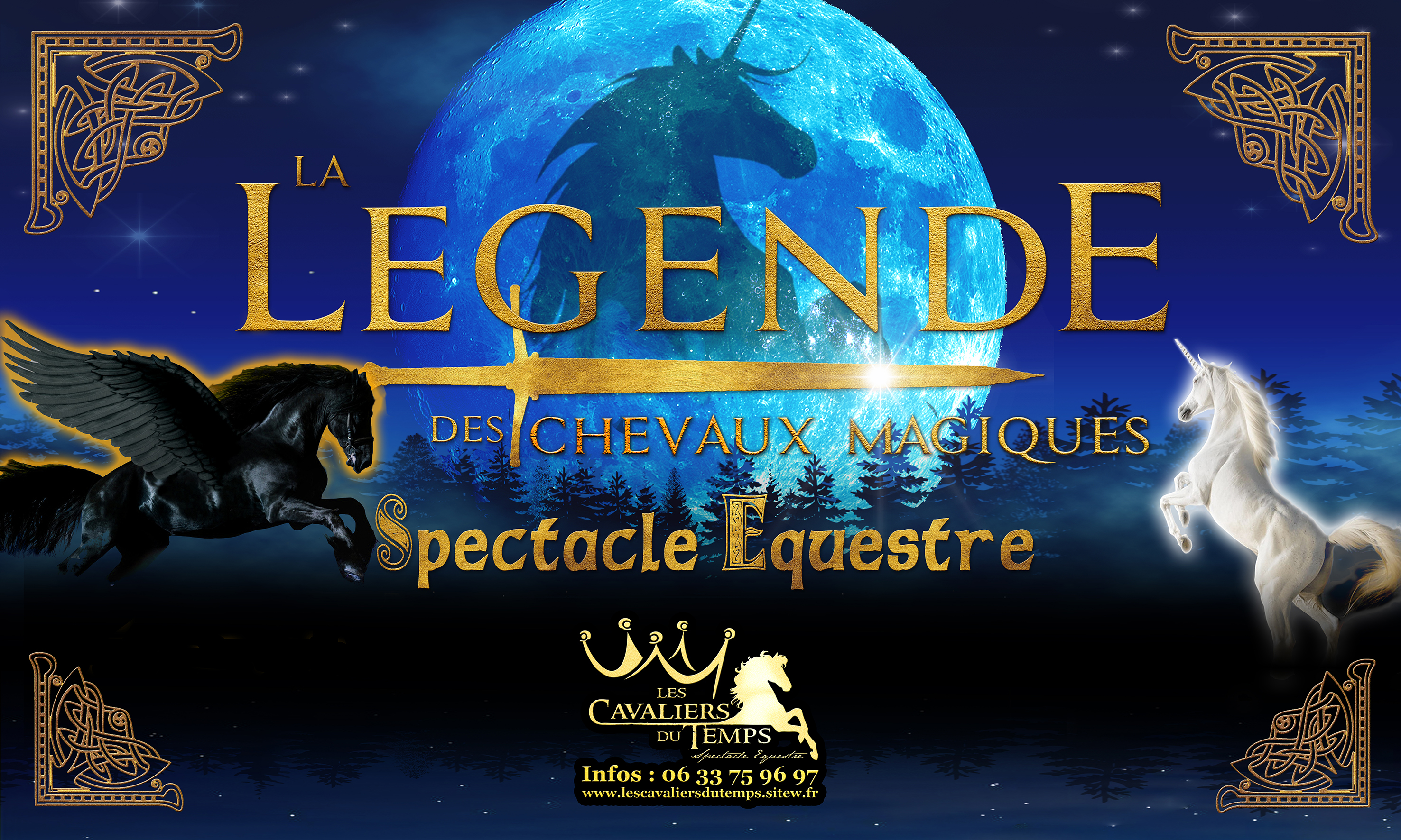 Cavalier du temps banderole cheveaux magiques