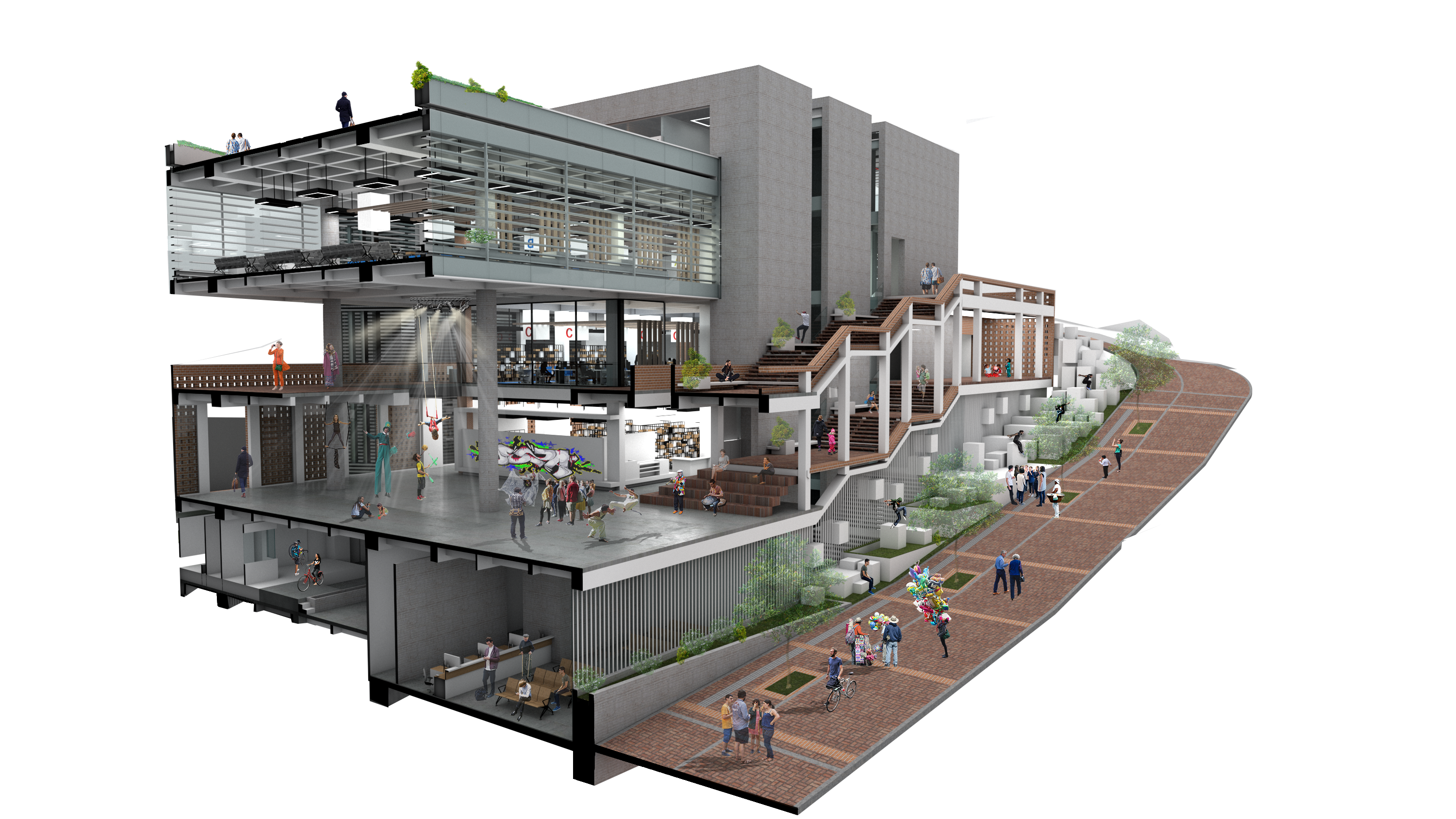 Render corte perspectiva