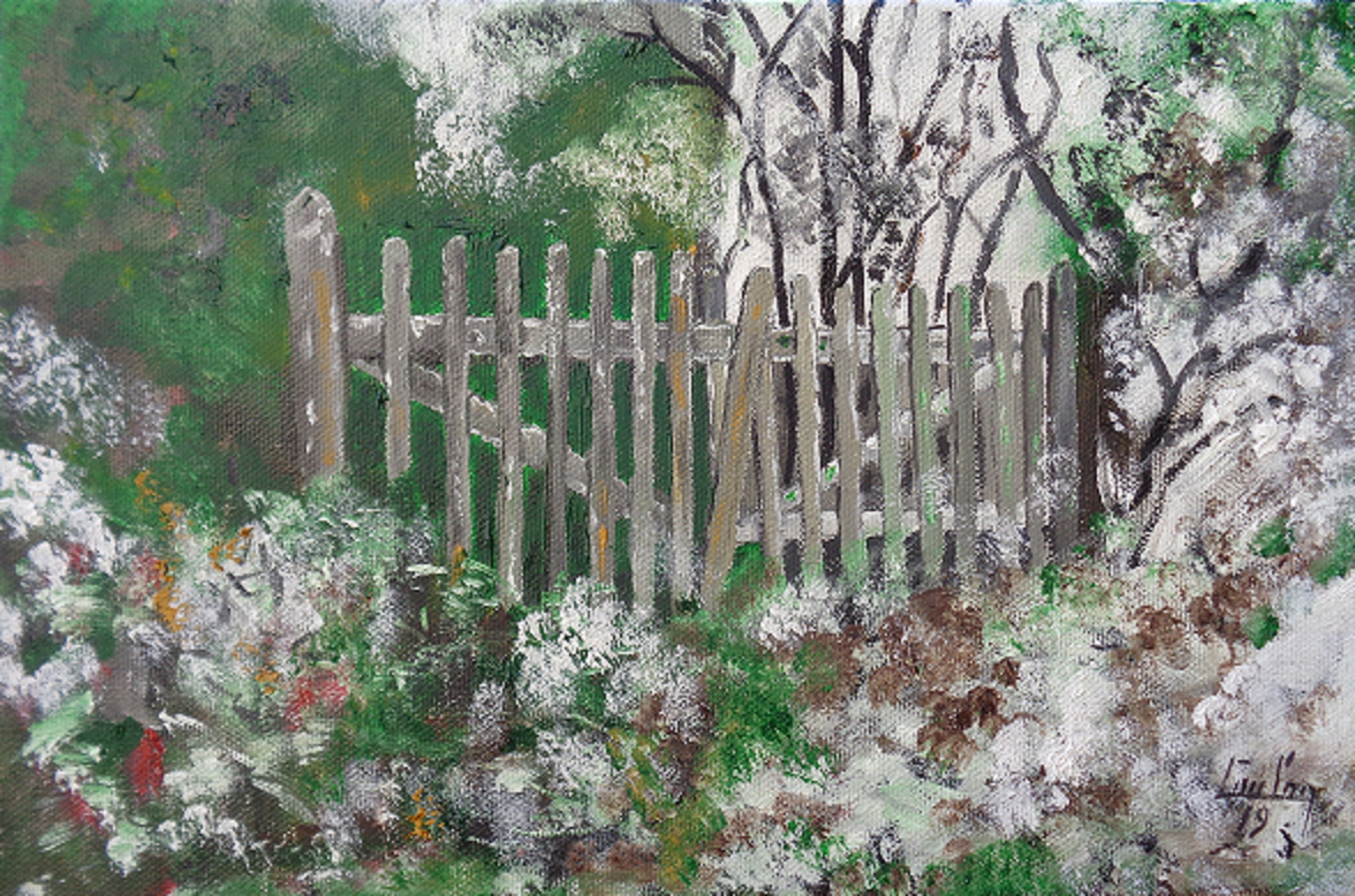 Barriere Huile sur toile 33X22 90 