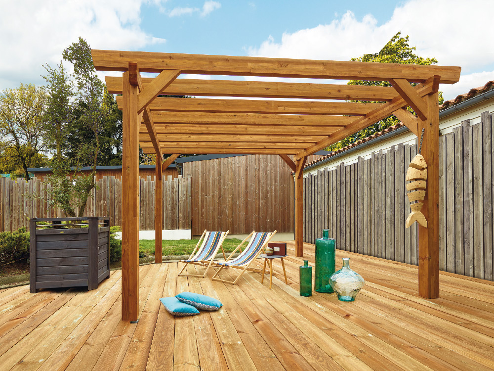 Pergola bois albizia