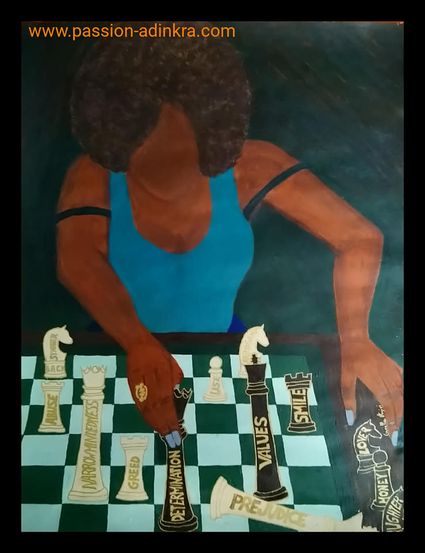 Lose Battles Win the War (2016) by Ornella Ayivi
Acrylic paint on 65x50cm paper