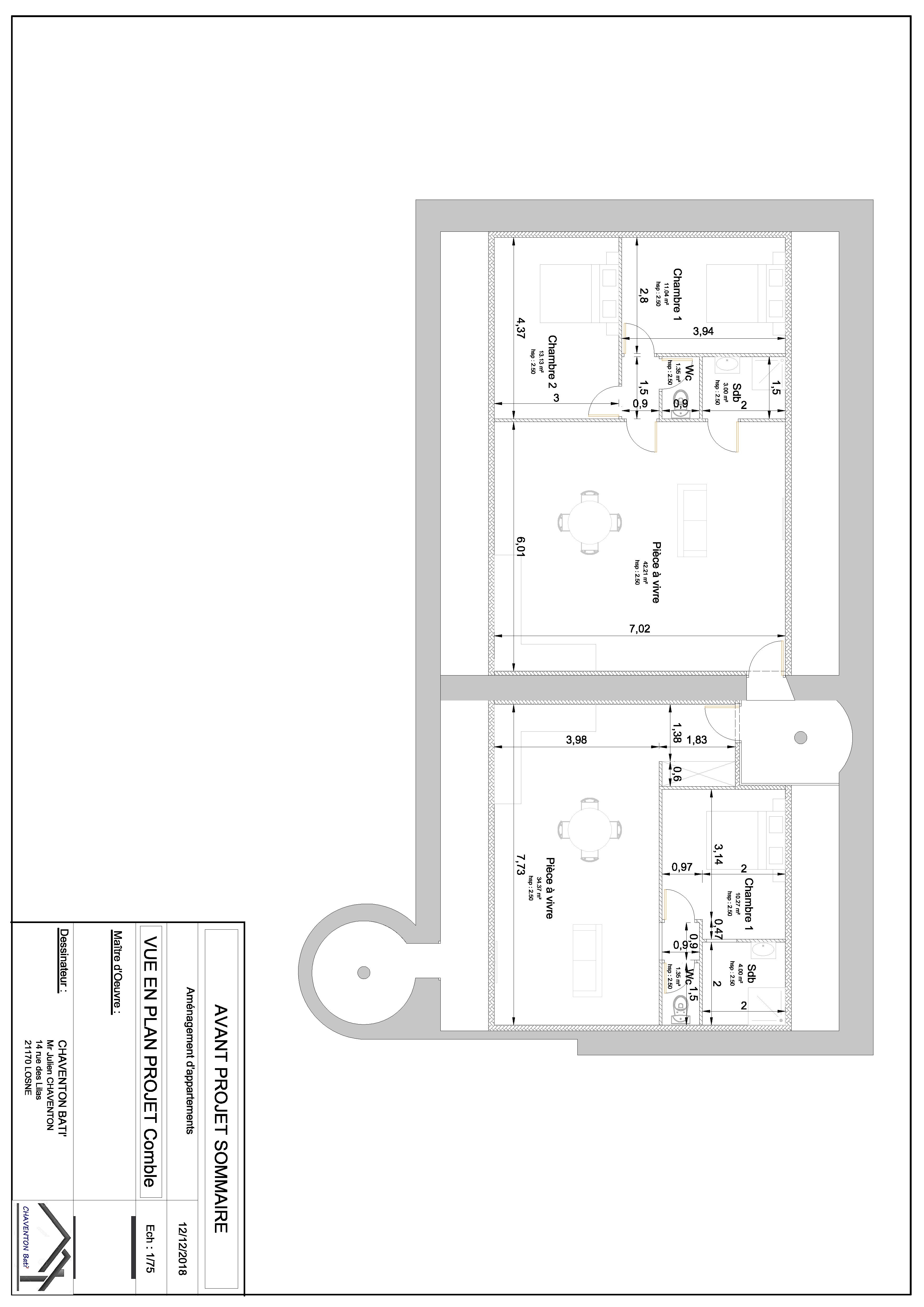 A3 vue en plan projet comble page 001