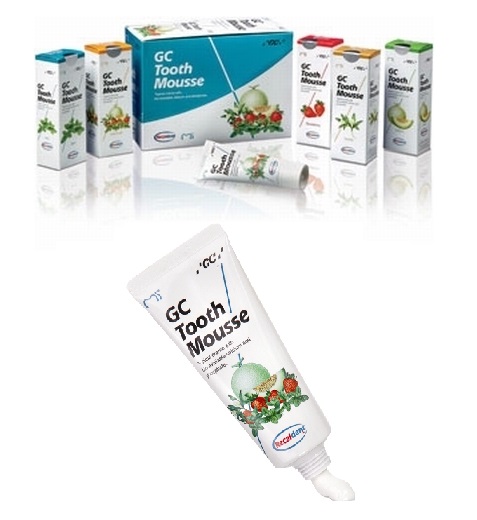 GC Tooth Mousse sans fluor, produit naturel, véritable re-minéralisant pour l'émail de vos dents.