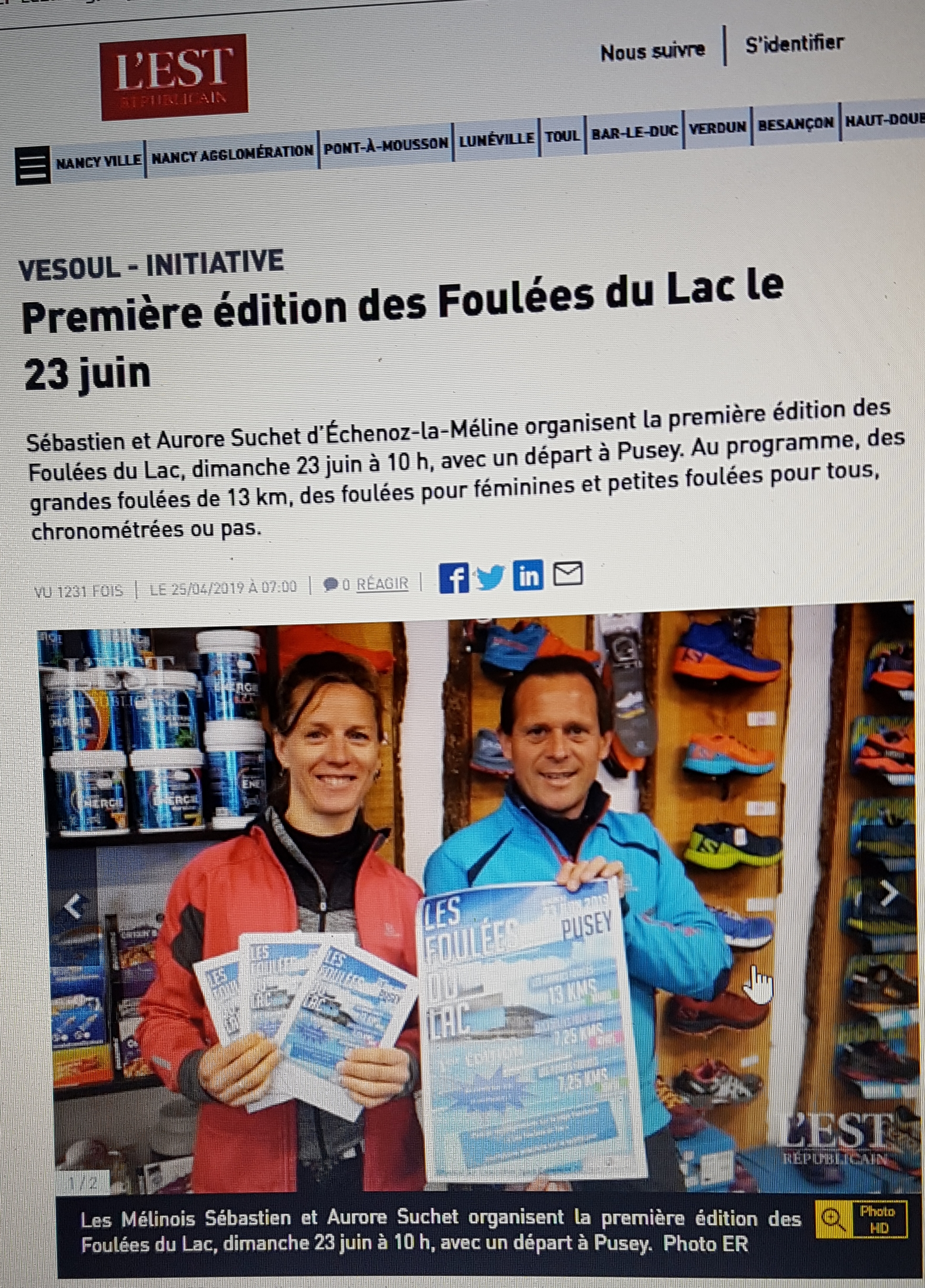Les foulées du lac : c'est une 1ère !