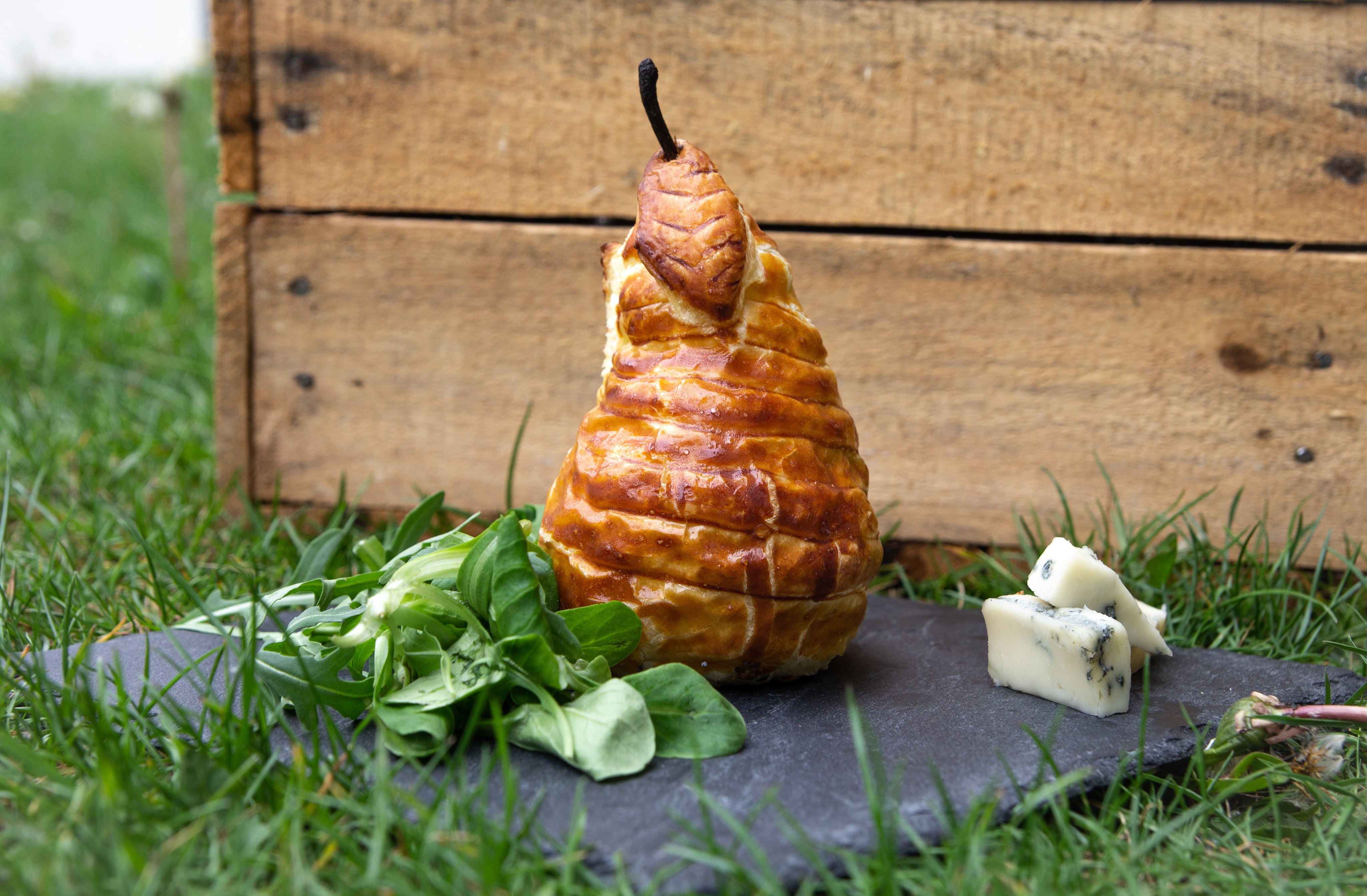 Poire feuilletée au Saint Agur