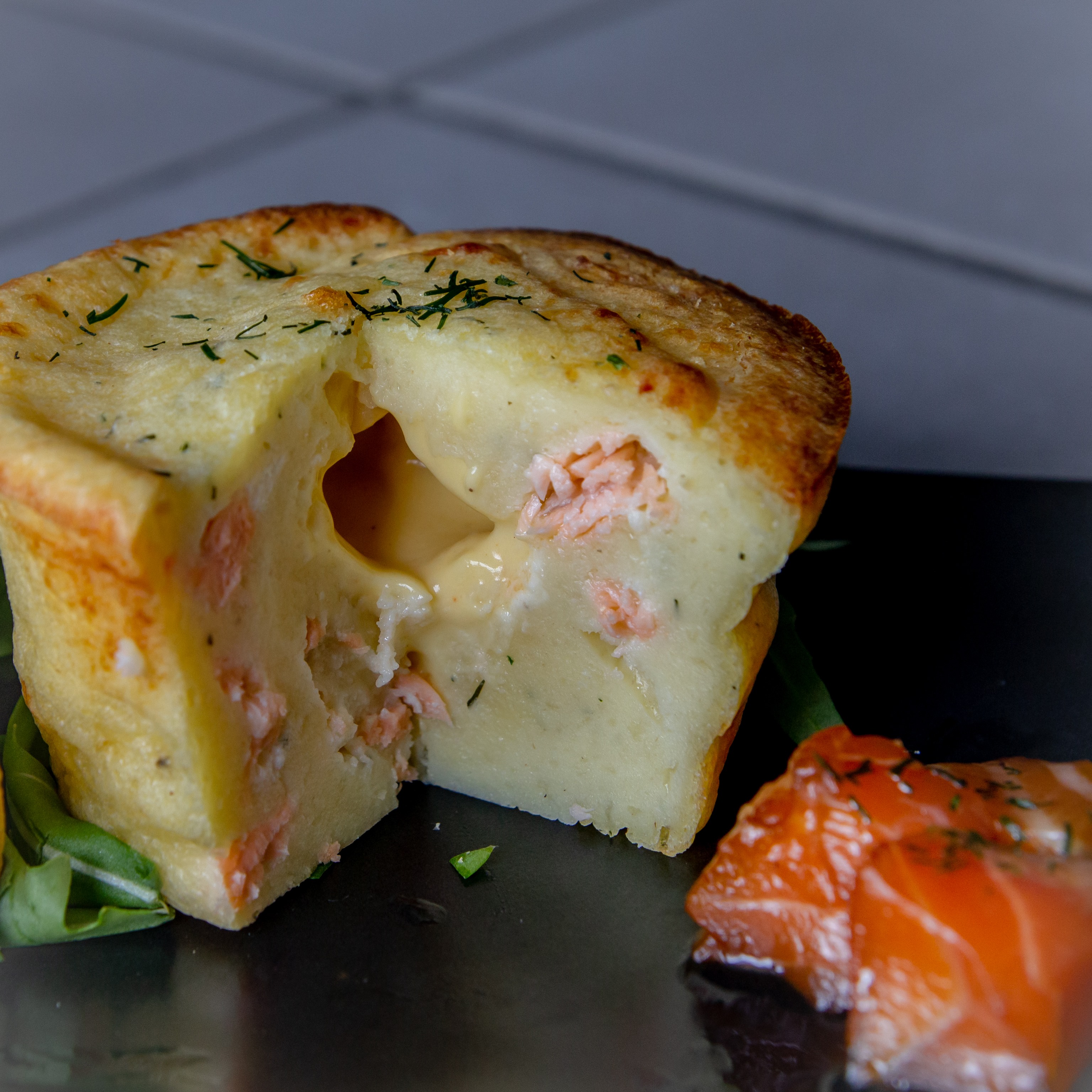 Muffin au saumon cœur coulant
