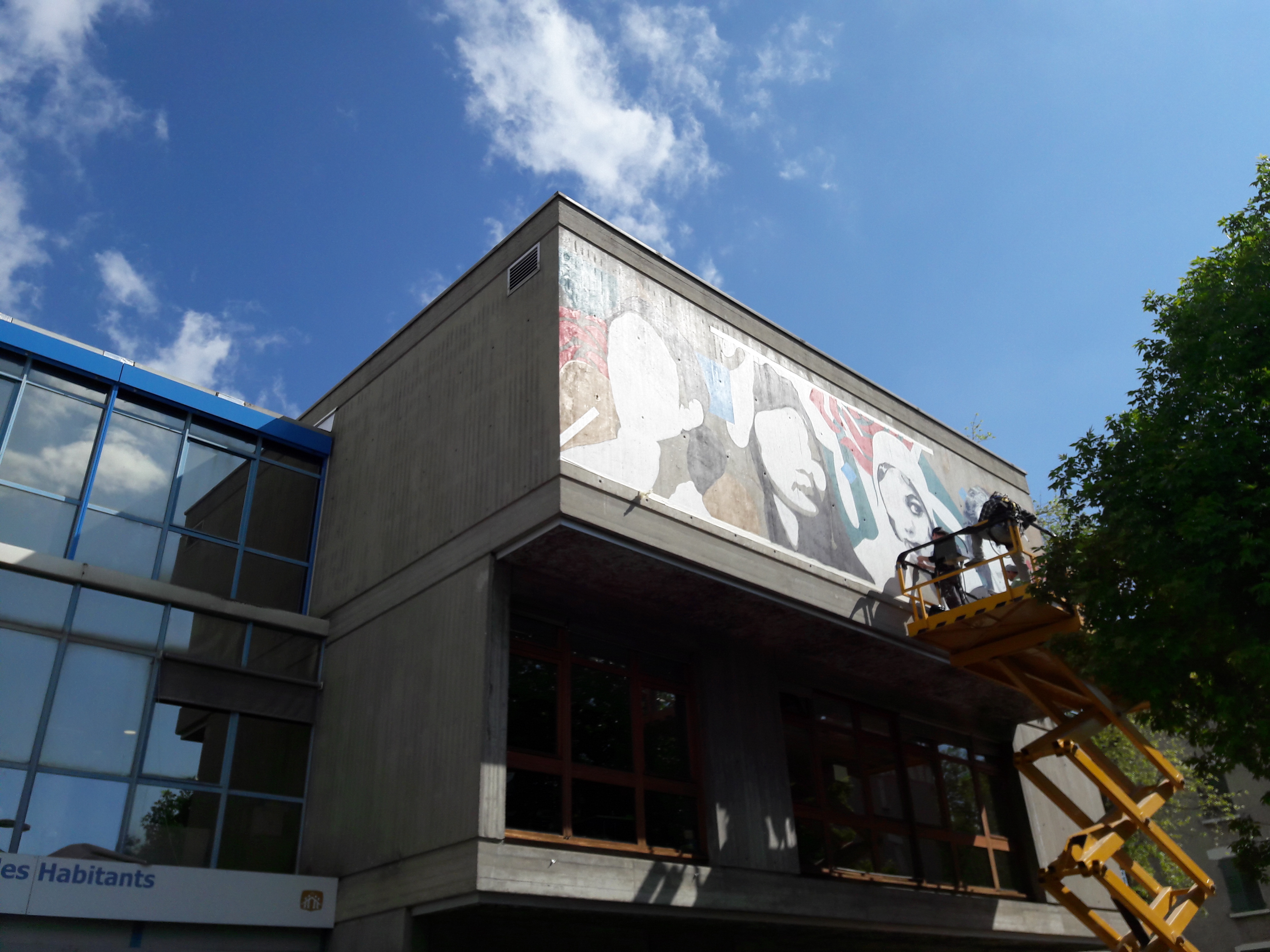 fresque en cours de réalisation
