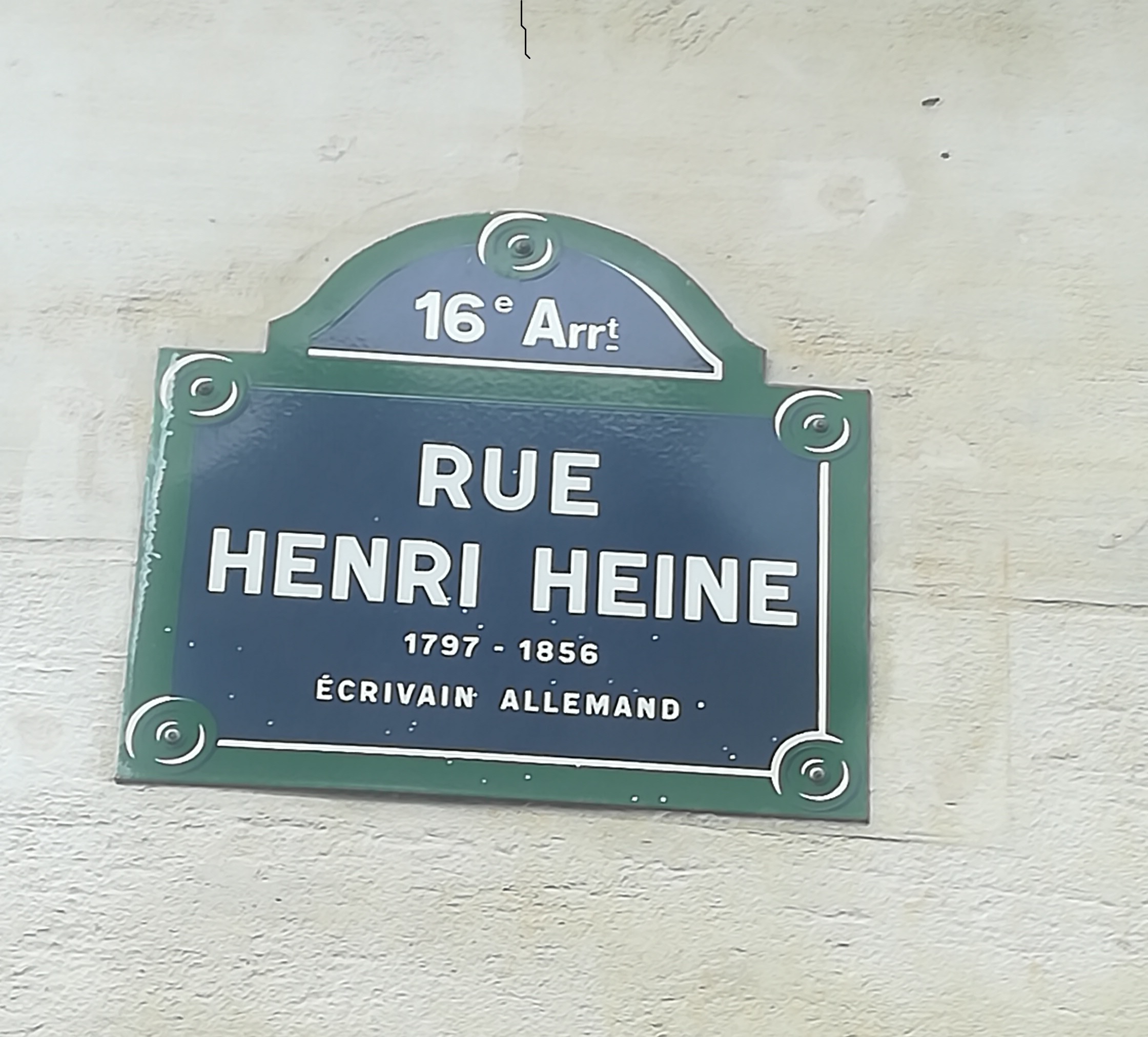 Plaque rue heine