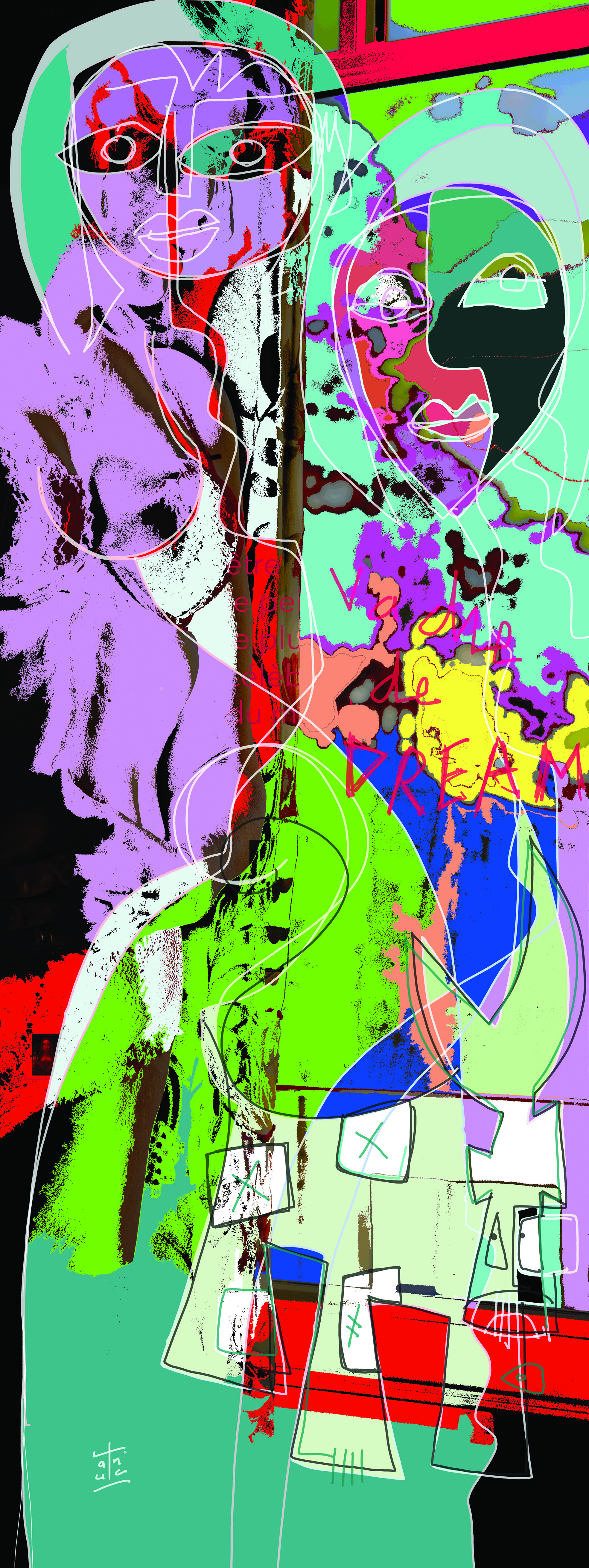 Digital art 60x160cm vache de dream