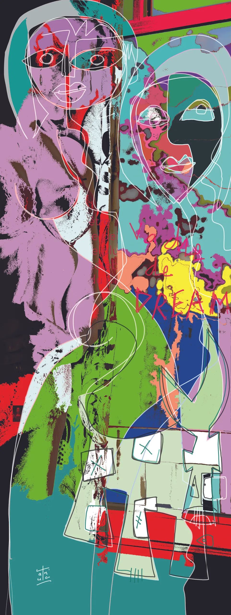 Digital art 60x160cm vache de dream