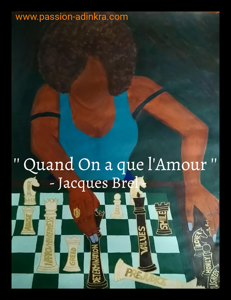 Lose Battles Win the War - by Ornella Ayivi
Acrylic paint on 65x50cm paper
