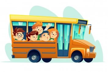 Autobus scolaire dessin anime plein enfants souriants 1441 1369