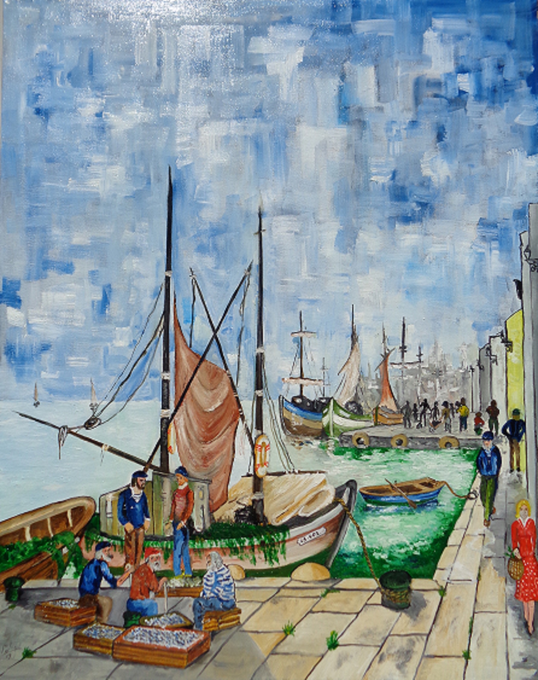 Les pecheurs Huile sur toile 100 X 80 1000 