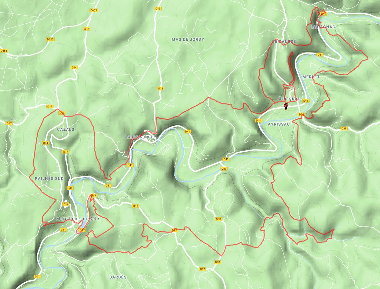 Carte relief google TVC 43km