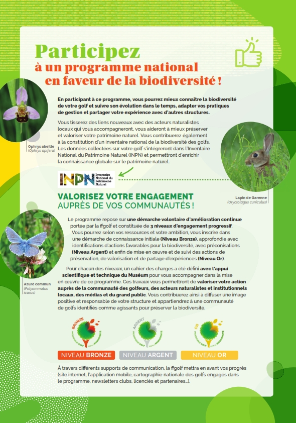 1 plaquette participez au programme golf pour la biodiversitc 1 002