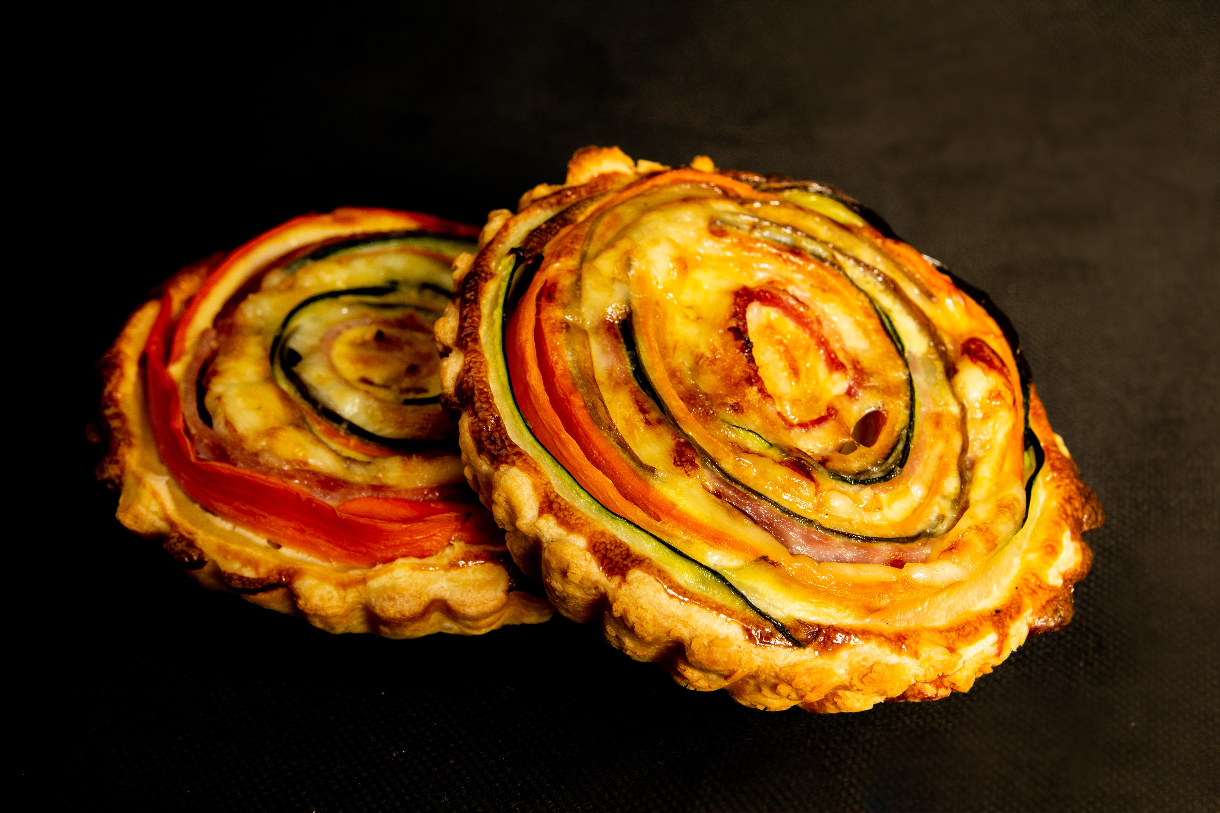 Tarte fleur de légumes d'été et jambon