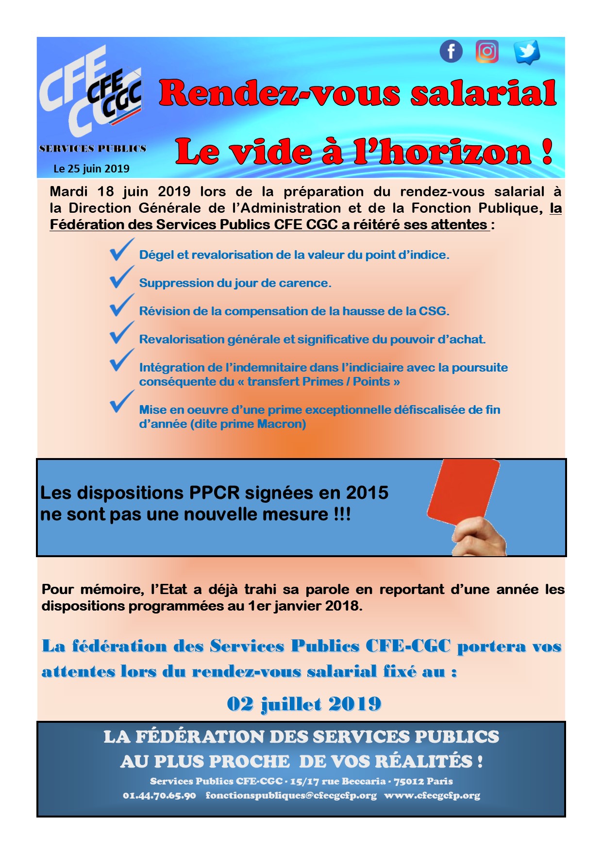 Rendez-vous salarial. Le vide à l’horizon !