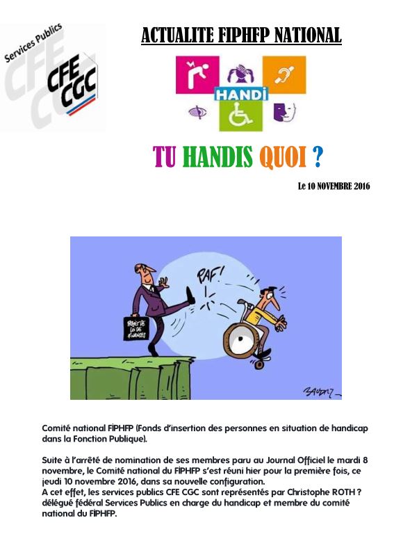Lettre Tu Handis Quoi Spéciale FIPHFP