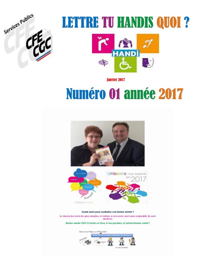 Lettre Tu Handis Quoi – janvier 2017
