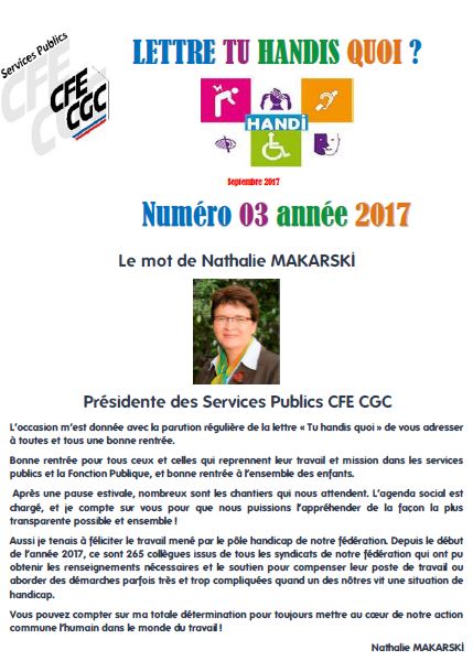 Lettre Tu Handis Quoi – octobre 2017