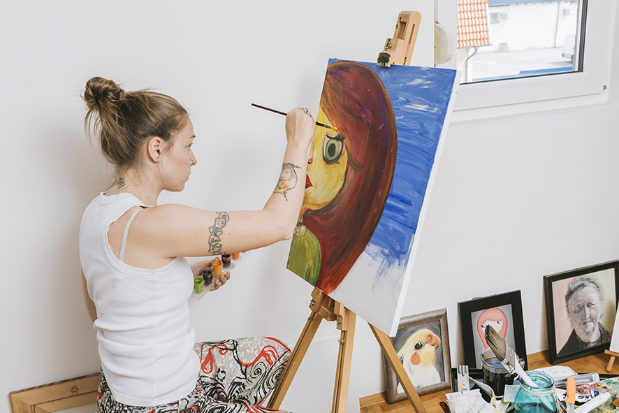 Peinture visage jaune