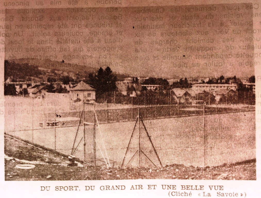 ancienne image tennis jacob bellecombette savoie grand pré histoire 1982 1985 création terrain hôpital chambéry
