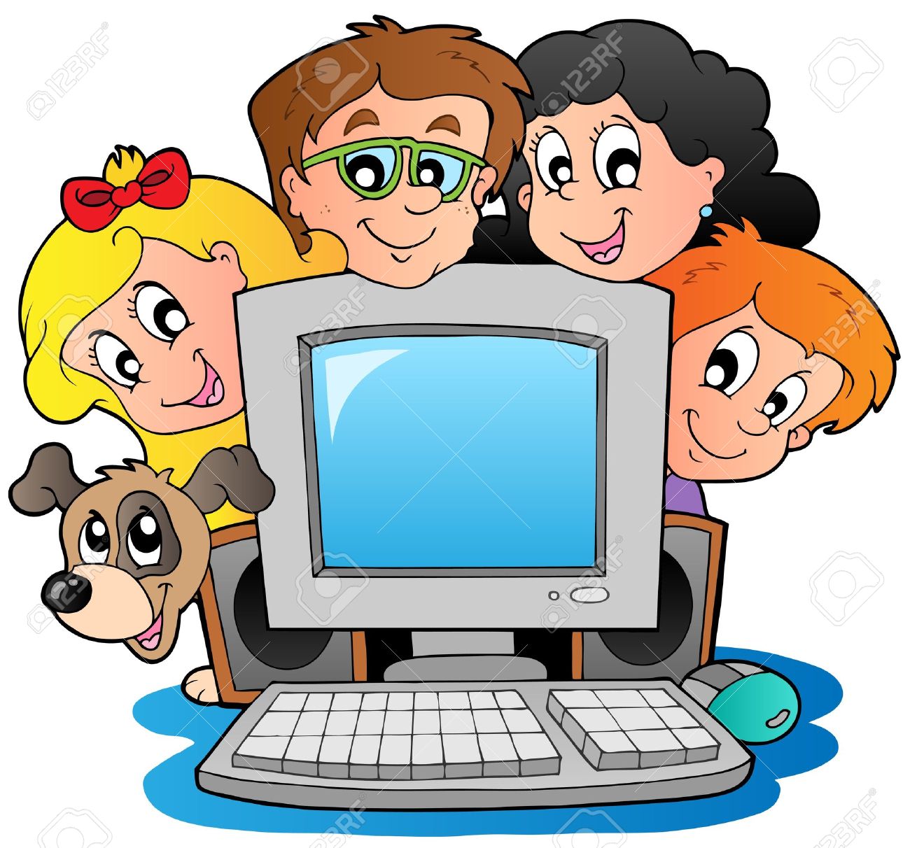 10354188 ordinateur avec enfants
