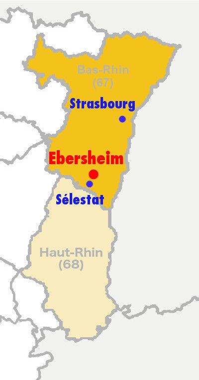 Localisation d'Ebersheim, Bas-Rhin, Alsace