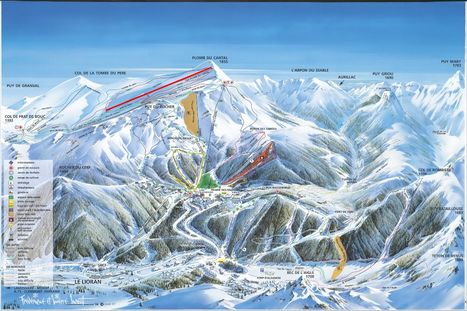 Plan des pistes du plomb du Cantal et de son domaine skiable