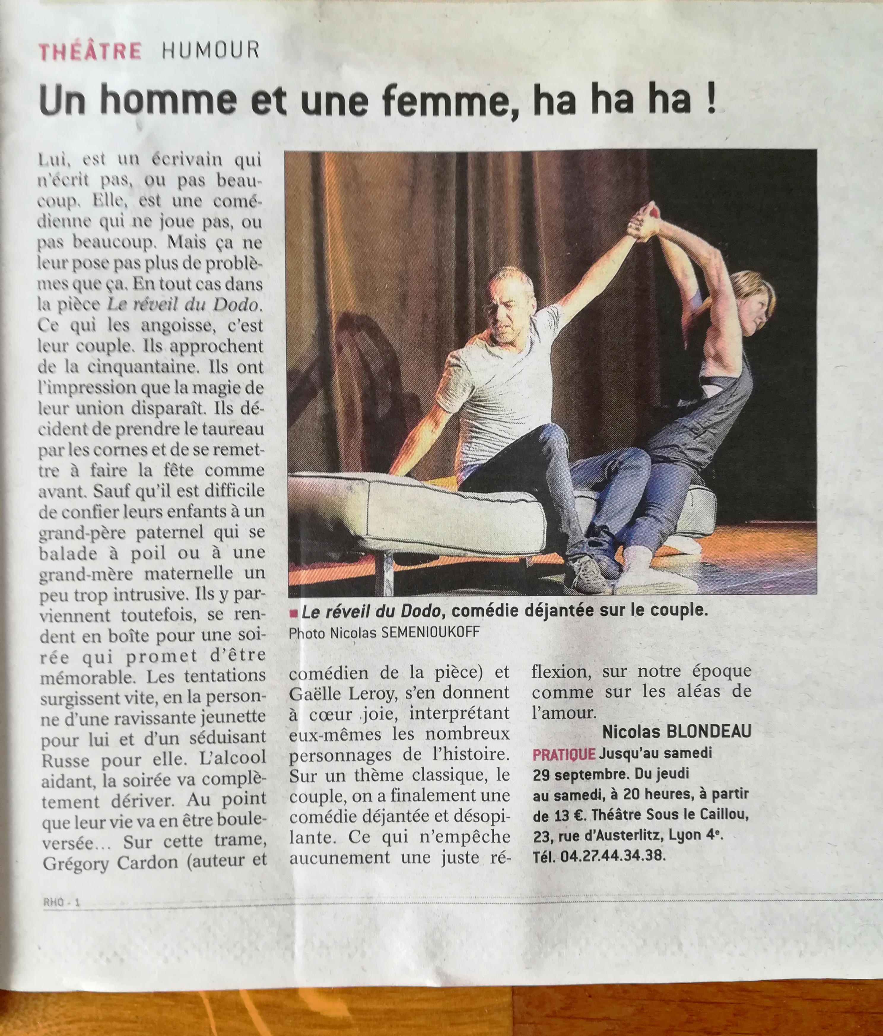 Article le reveil du dodo 18 septembre 2018