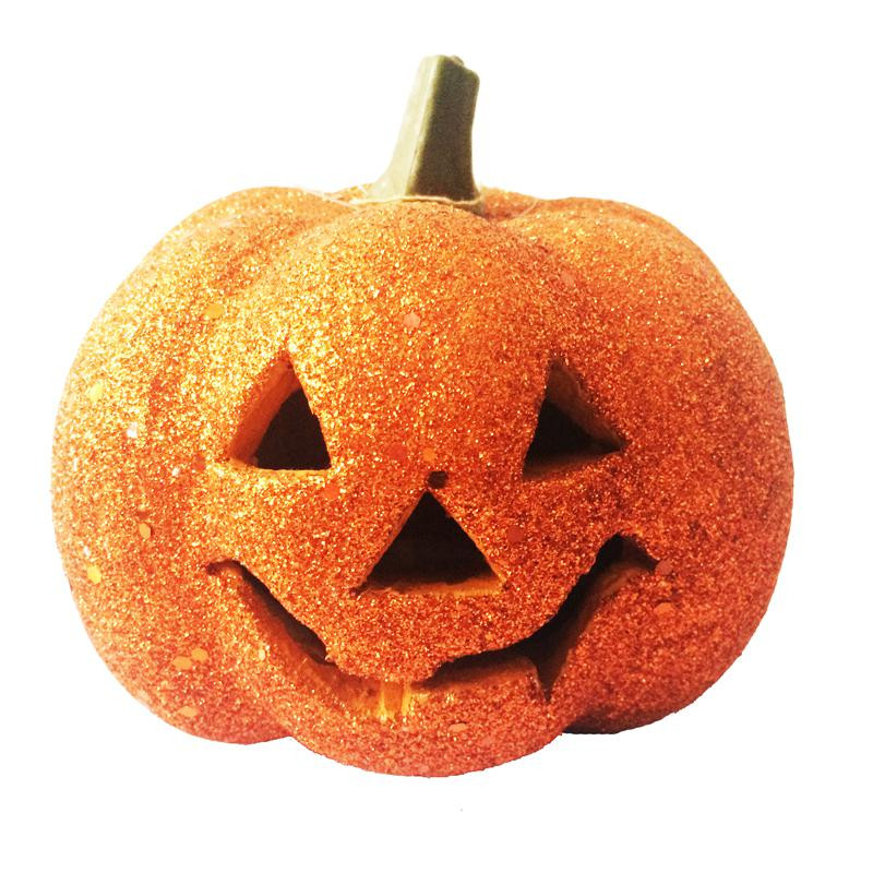 Citrouille decorative pailletee 13 cm