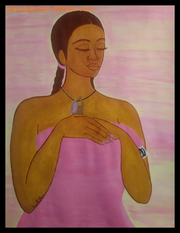 Akoben (2019) by Ornella Ayivi
Acrylic paint on 65x50cm paper