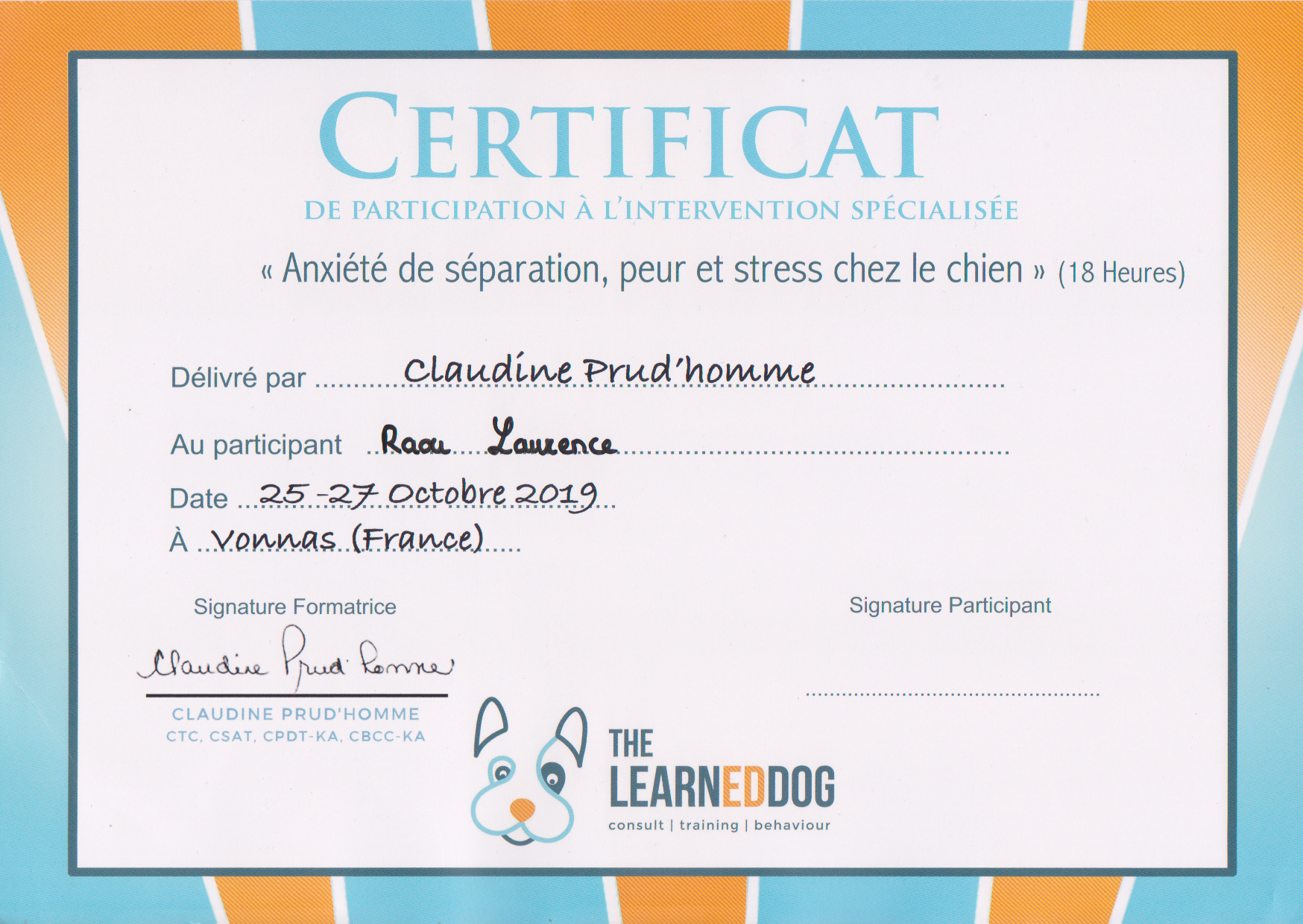Certificat anxiete de separation prud homme