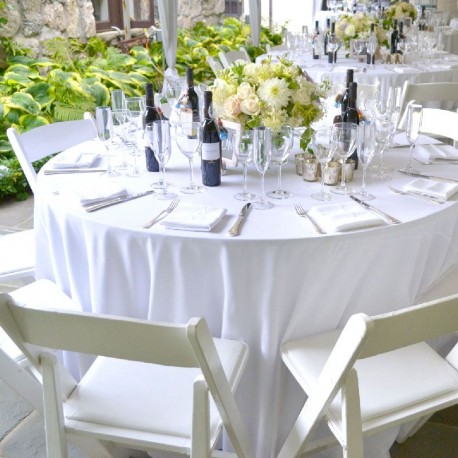 Nappe ronde blanche tissu anti tache 300 cm