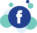 logo Facebook avec bulles de couleur