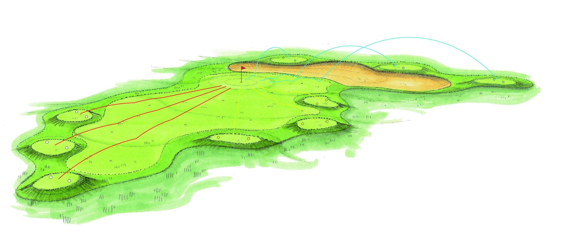 Etude d'un green d'approche en gazon synthétique
Design: Optimigolf Patrick Lacroix