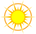 soleil jaune dans un cercle d'or