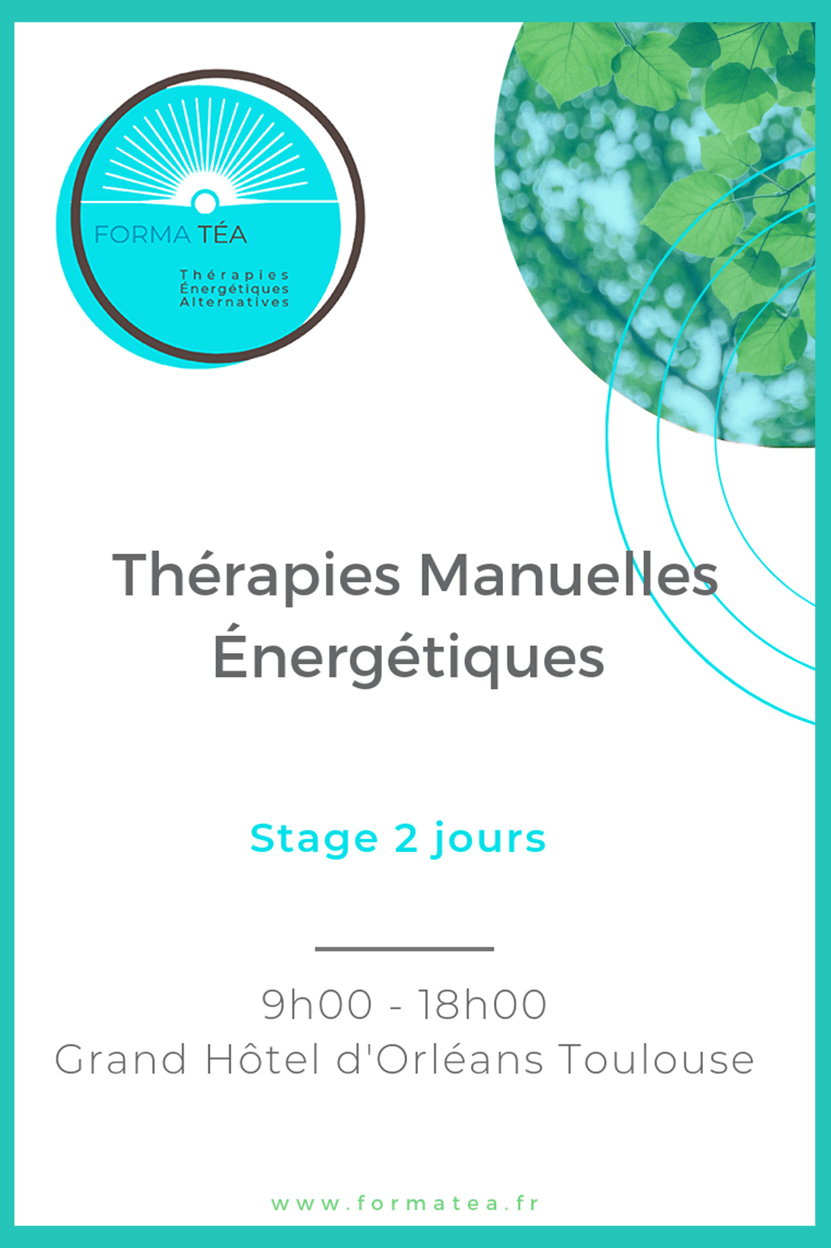 Stage thérapie fascia énergétique, thérapie manuelle énergétique douce toulouse membre gnoma