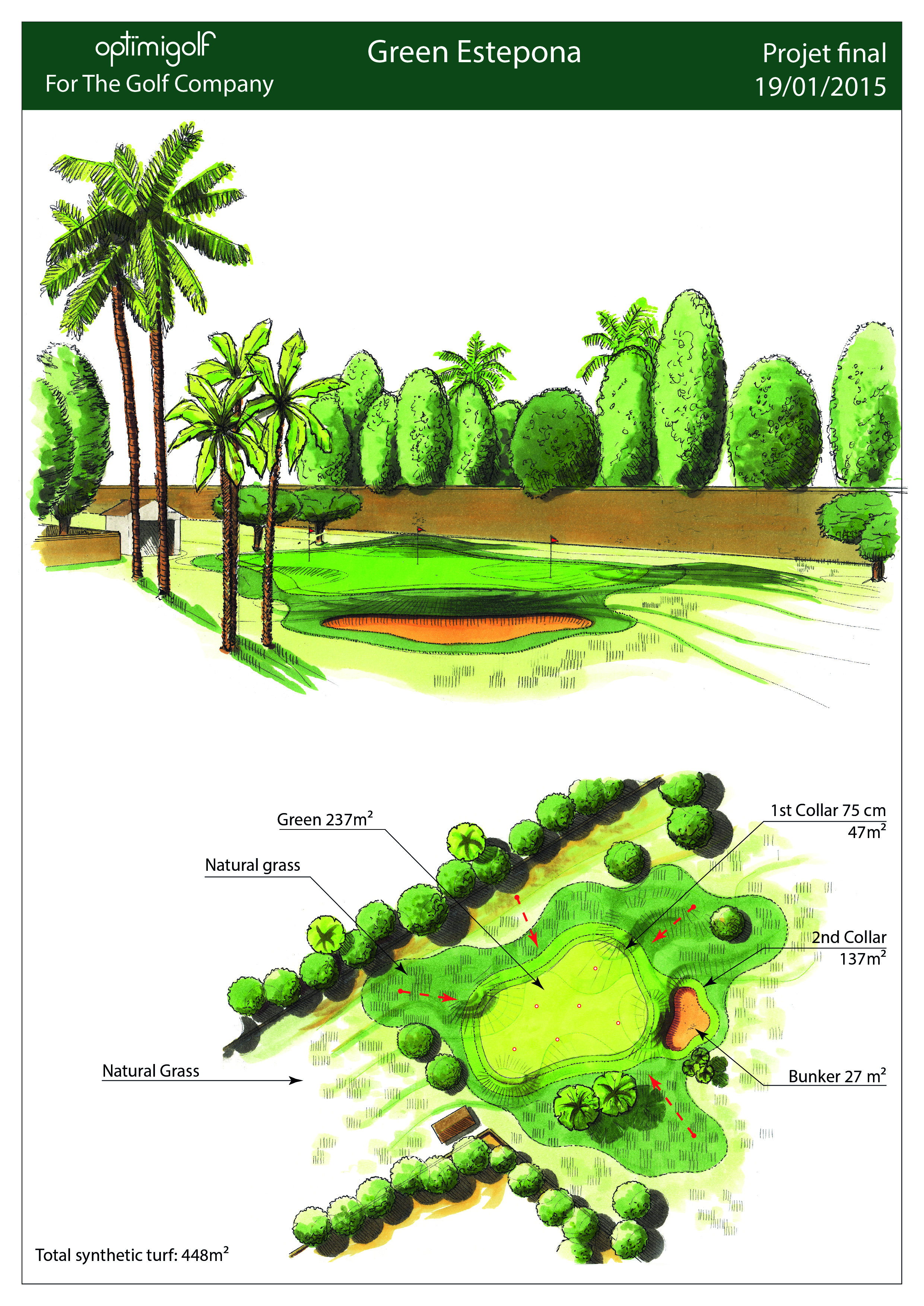 Green Synthétique de golf
Design: Optimigolf Patrick Lacroix
Construction: The Golf Company