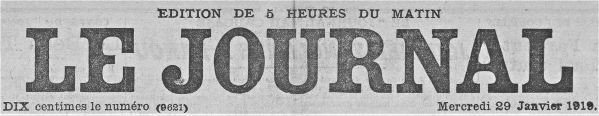 Michka le journal 29 janvier 1919 titre 2 