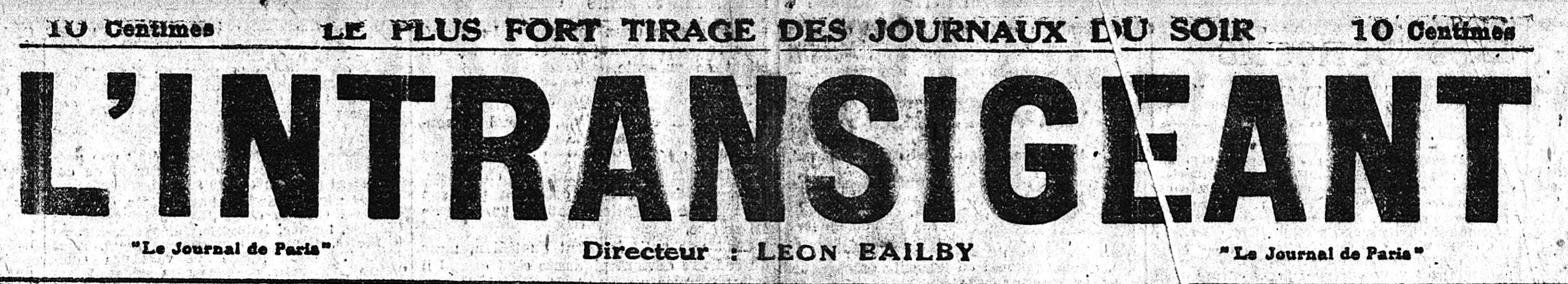 Michka l intransigeant 23 mars 1919 titre