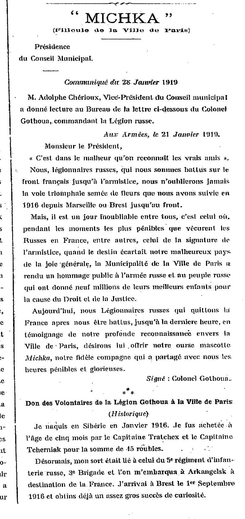 Michka le chenil 6 fevrier 1919 son histoire debut