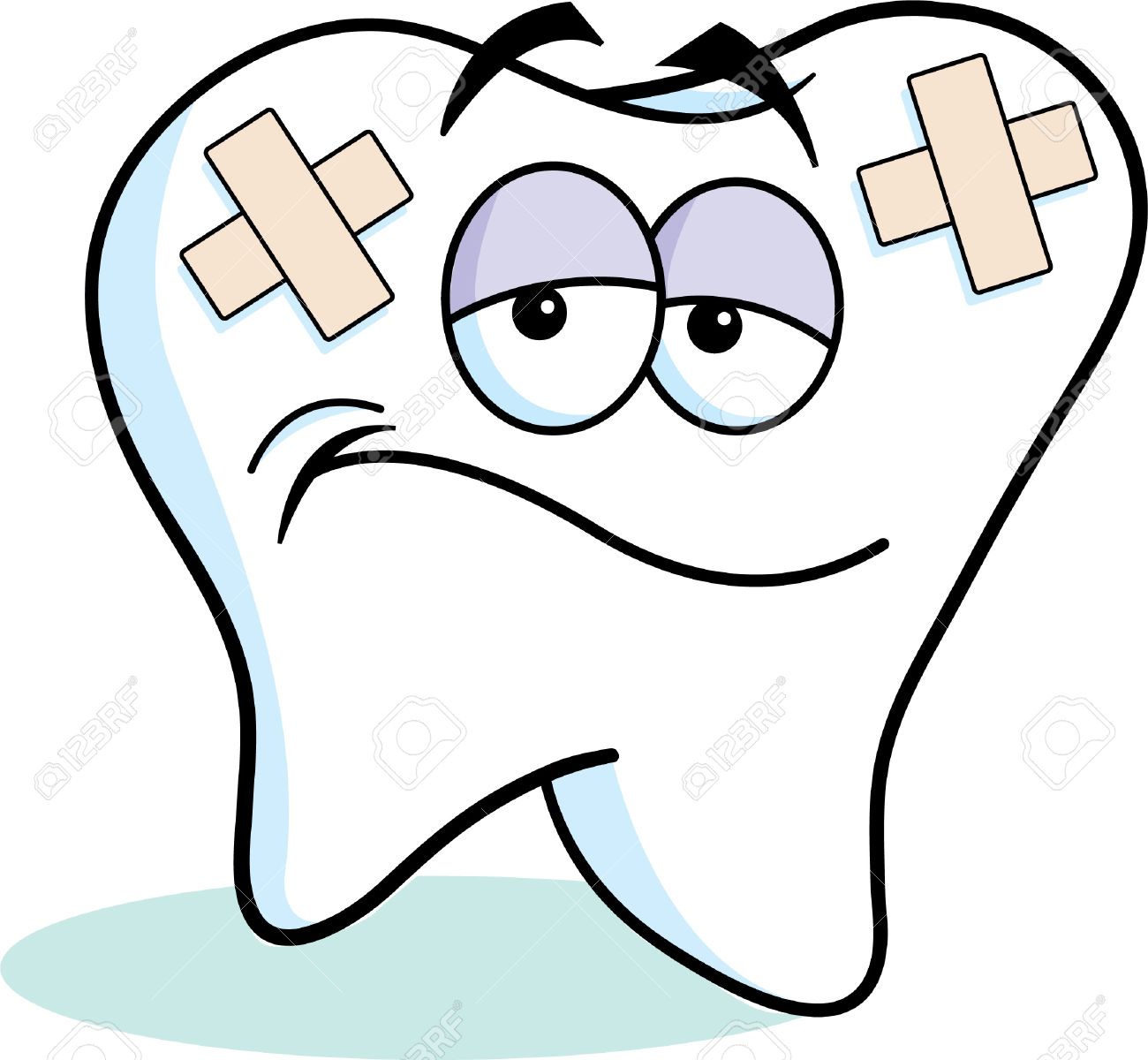 20015840 illustration de bande dessinee d une dent avec des bandages